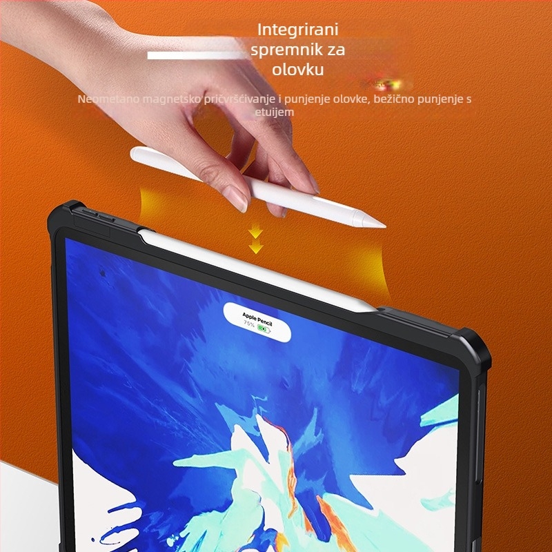 Wlons Vilos prozirni zaštitni kućište za Apple iPad Pro i iPad mini 6, s pretincem za olovku, otpornim na pad i držačem, TPU, 2-u-1
