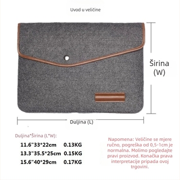 Etui za MacBook od filca – ultra lagano, prozračan, otporno na habanje, bez podstave