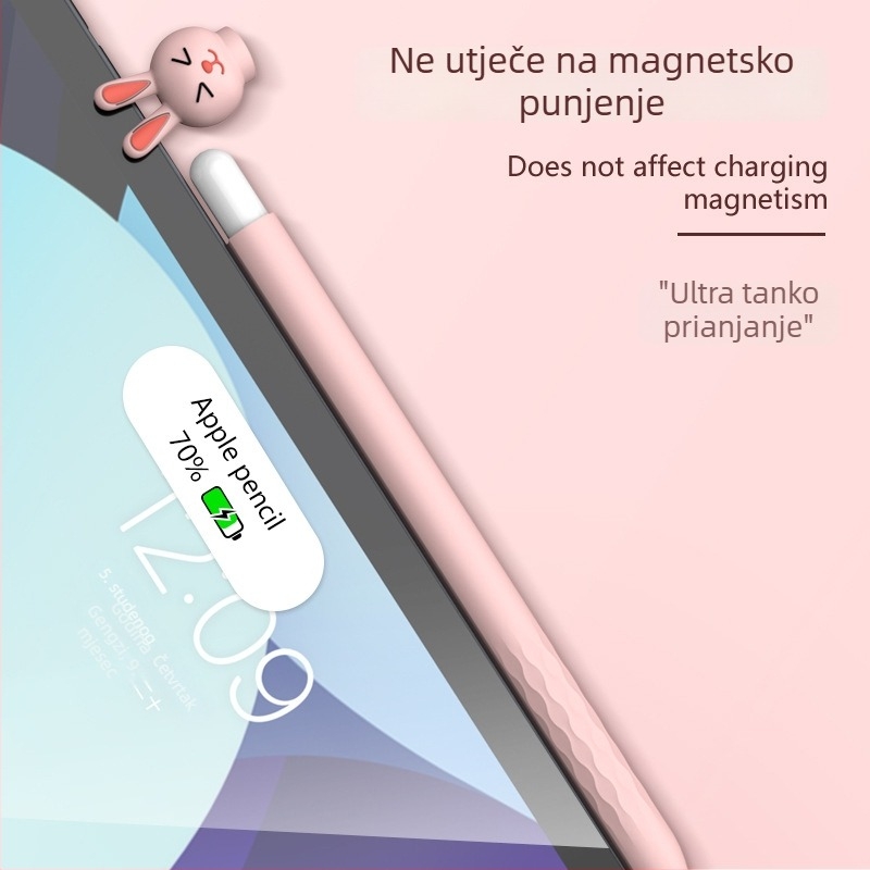 Personalizirana silikonska zaštitna futrola za Apple Pencil 2. generacije, za iPad, s dizajnom crtane životinje