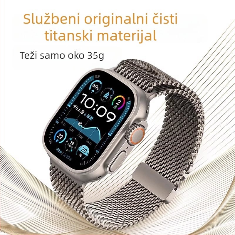 Apple Watch Milanese od nehrđajućeg čelika remen s Parachute Buckle kopčom — Kod Wj-ap-jls-1101; Materijal: nehrđajuće čelika; Kopča: Buckle; Prilagodljivi interfejs veličine; Kompatibilno s Apple