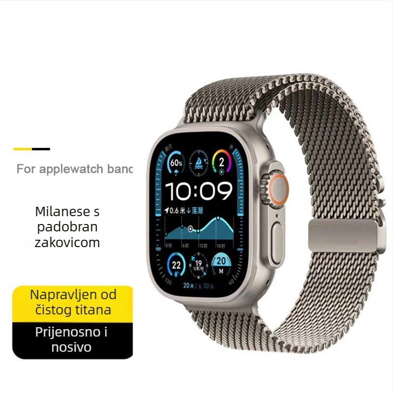 Apple Watch Milanese od nehrđajućeg čelika remen s Parachute Buckle kopčom — Kod Wj-ap-jls-1101; Materijal: nehrđajuće čelika; Kopča: Buckle; Prilagodljivi interfejs veličine; Kompatibilno s Apple