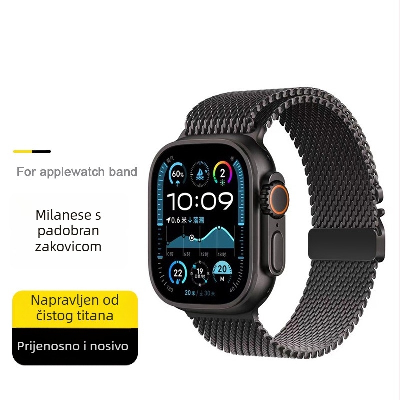 Apple Watch Milanese od nehrđajućeg čelika remen s Parachute Buckle kopčom — Kod Wj-ap-jls-1101; Materijal: nehrđajuće čelika; Kopča: Buckle; Prilagodljivi interfejs veličine; Kompatibilno s Apple
