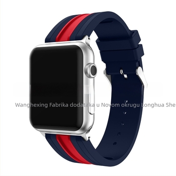 Silikonska narukvica za Apple Watch, sportska, dvobojna (Materijal: Silikon)