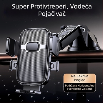 Držač za telefon u automobilu s vakuumskim pričvršćivanjem i automatskim zaključavanjem; univerzalna kompatibilnost, pričvršćivanje na ploču, bez napajanja