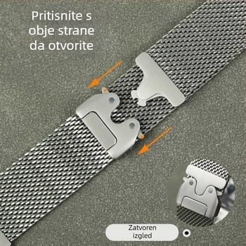 Remen od titana za Apple Watch S10 – čist titan, milaneški stil, 36 g, kopča, kompatibilan s Apple Watch