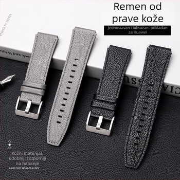 Kožni remen za Huawei GT3/GT4, 46 mm, kompatibilan GT/GT2 Pro, širina 22 mm