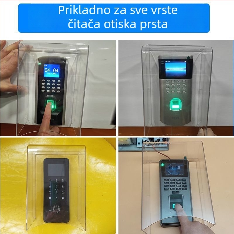 Prozirni vodonepropusni zaštitni poklopac za sustav kontrole pristupa s čitačem otiska prsta i evidencijom prisutnosti
