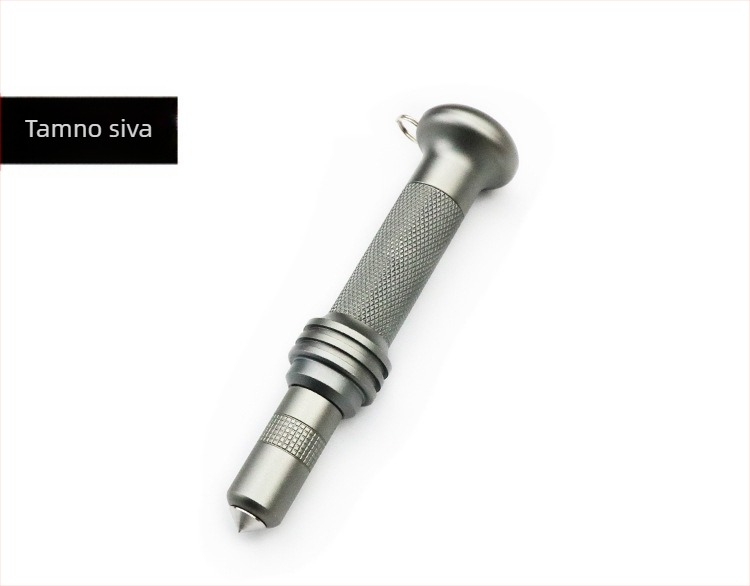 Prijenosni razbijač prozora automobila s wolfram čeličnom iglom za paljenje, višenamjenski sigurnosni čekić, kućište od avionskog aluminijskog legura, težina 67 g, mogućnost prilagodbe