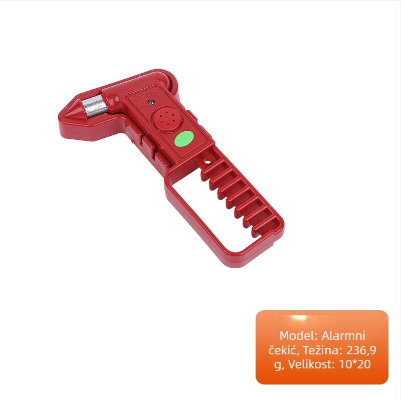 Auto sigurnosni čekić za staklo s volframovom glavom, 60 g, alarm, višenamjenski prijenosni alat za evakuaciju