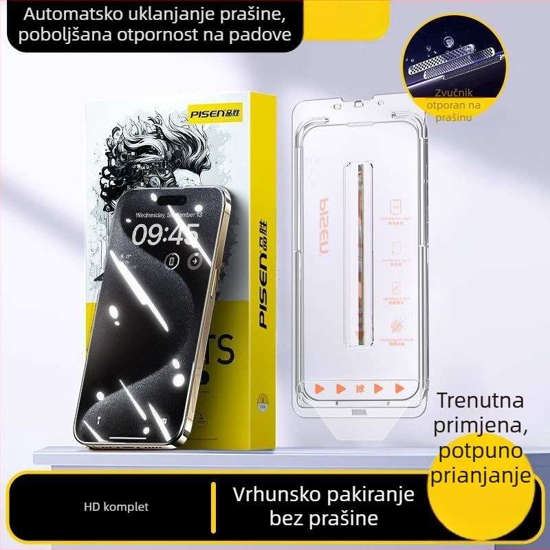 Pinsheng staklena zaštita zaslona za prednju stranu iPhone 16 Pro Max, 15, 14 — HD privatnost, cijeli zaslon