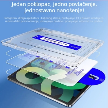 HD kaljeno staklo zaštitno za iPad Air 8, iPad Pro 10. generacije i Mini 8 uz kutiju za bezprašno postavljanje