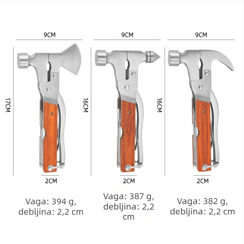 Automobilski hitni čekić od nehrđajućeg čelika, Rongshan, težina 0,4 kg
