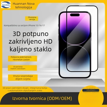 Kaljeno staklo za zaštitu zaslona za iPhone 13–17 seriju, 3D zakrivljeni rubovi, prednja HD zaštita s privatnošću