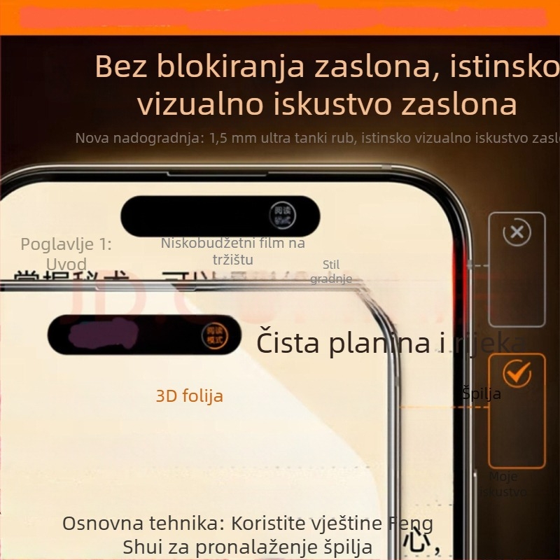 Kaljeno staklo za zaštitu zaslona za iPhone 13–17 seriju, 3D zakrivljeni rubovi, prednja HD zaštita s privatnošću