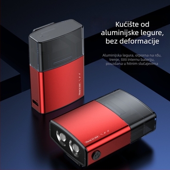 Automobilski hitni alat 3-u-1: razbijač prozora, svjetlo za hitne slučajeve i nož za rezanje; aluminijska legura + PC; težina 72 g