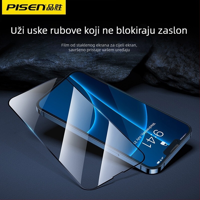 Pinsheng Kaljeno staklo za zaštitu prednjeg zaslona iPhone 14 Max – HD, Tanke rubove