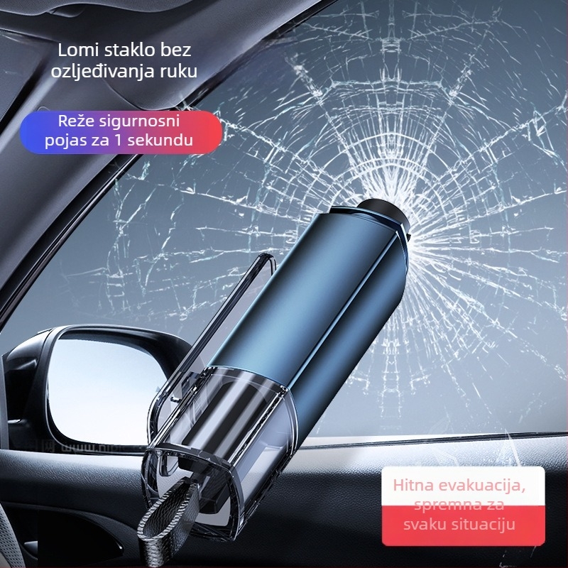 Auto sigurnosni čekić za razbijanje stakla, aluminijska legura + PC, podvodna hitna uporaba, težina 100 g, marka RUNDONG AUTO ACCESSORIES