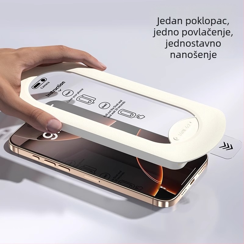 Za iPhone 17 Pro Max – prednja staklena zaštita, otporna na prašinu, zaštita privatnosti (anti-peep), anti-prst, zaštita od plavog svjetla, svijetli u mraku, HD jasnoća