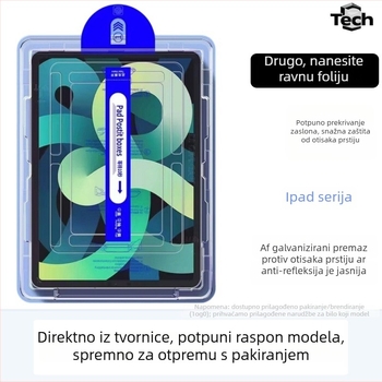 Kaljeno staklo zaštitna folija za zaslon za iPad Air 2025, 11-inčni, prednja, antibakterijska, otporna na otiske prstiju, puna zaštita zaslona, uz naljepnicu za uklanjanje prašine