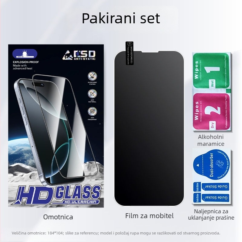 Zaštitno staklo prednjeg zaslona za Apple iPhone XS Max XR – HD, anti otisci prstiju, otpornost na pad, zaštita privatnosti