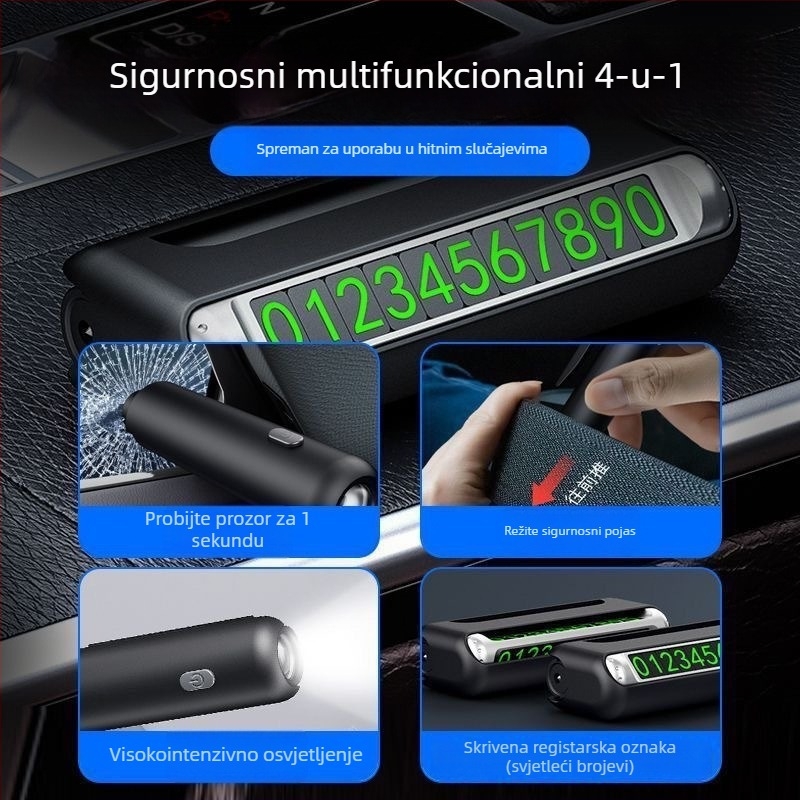 Automobilski sigurnosni čekić za razbijanje prozora, višenamjenski alat, ABS, 150 g, Tongtong optimization