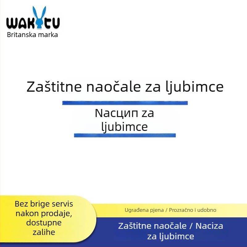 Wakytu kaciga za kućne ljubimce s naočalama otporne na vjetar, PC materijal, univerzalna prilagodba