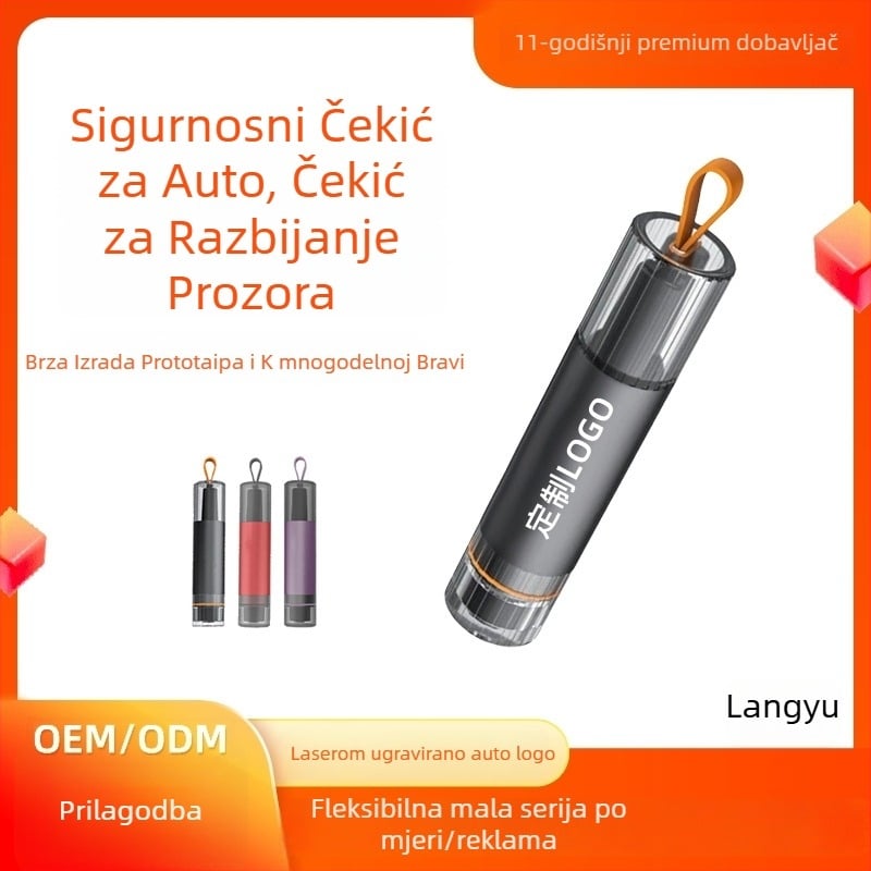 Automobilski sigurnosni čekić za razbijanje prozora i rezanje, materijal: legura, težina: 160 g, OEM/ODM prilagodba