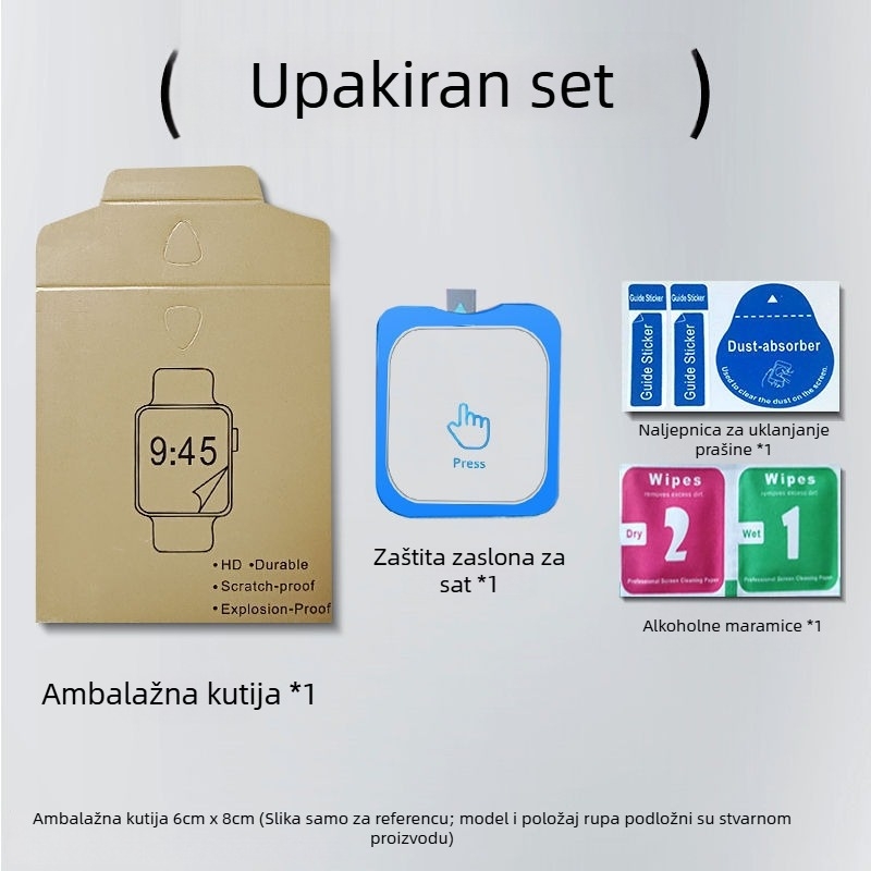 Kaljeno staklo za Apple Watch Ultra 49 mm, precizno poravnanje, HD