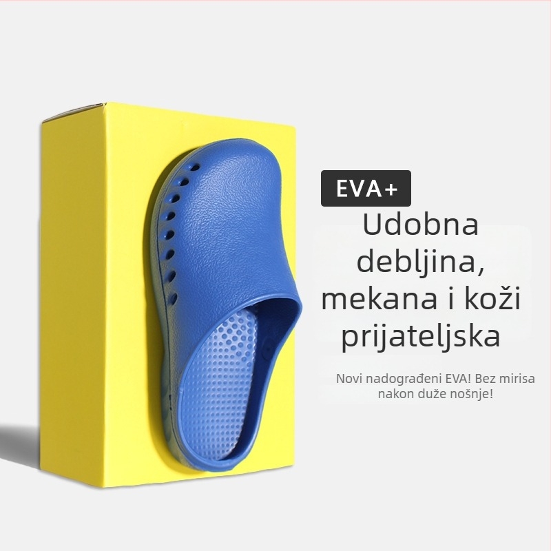 Papuče za operacijsku salu s EVA gornjim dijelom, EVA unutarnjim dijelom, protuklizna gumena potplata, tehnologija potplata: injekcijsko oblikovanje