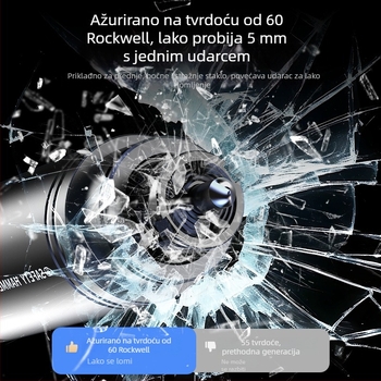 Automobilski sigurnosni čekić za razbijanje prozora, dvostruko funkcionalan kompaktni spašavajući alat, 88 g, visokougljična čelika + aluminijska legura