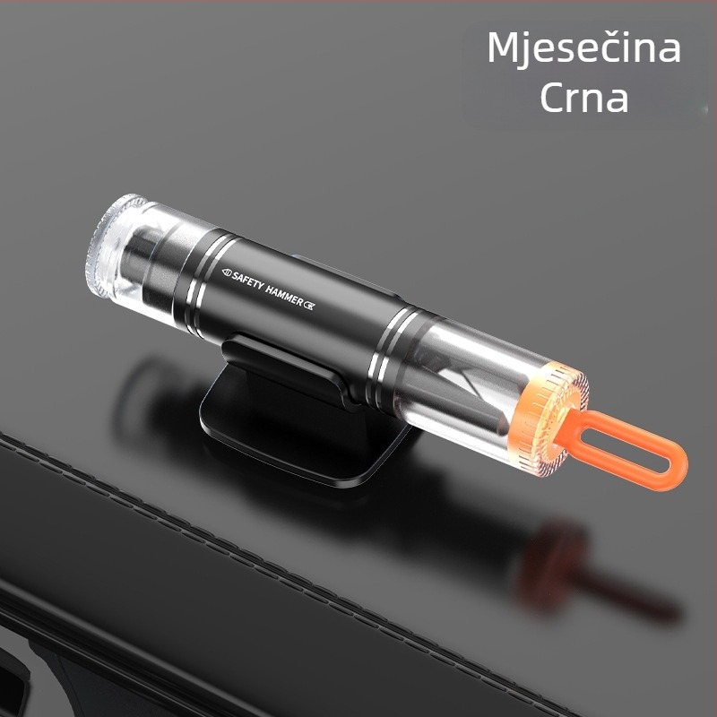 Automobilski sigurnosni čekić za razbijanje prozora, dvostruko funkcionalan kompaktni spašavajući alat, 88 g, visokougljična čelika + aluminijska legura