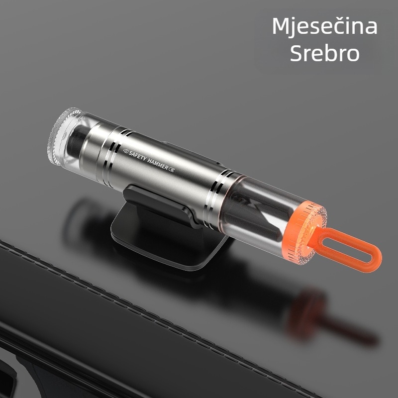 Automobilski sigurnosni čekić za razbijanje prozora, dvostruko funkcionalan kompaktni spašavajući alat, 88 g, visokougljična čelika + aluminijska legura