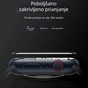 Kaljeno staklo zaštitnik zaslona za Apple Watch S10, zakrivljena površina, s potpuno ljepilom