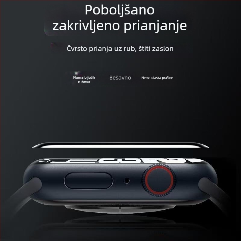 Kaljeno staklo zaštitnik zaslona za Apple Watch S10, zakrivljena površina, s potpuno ljepilom