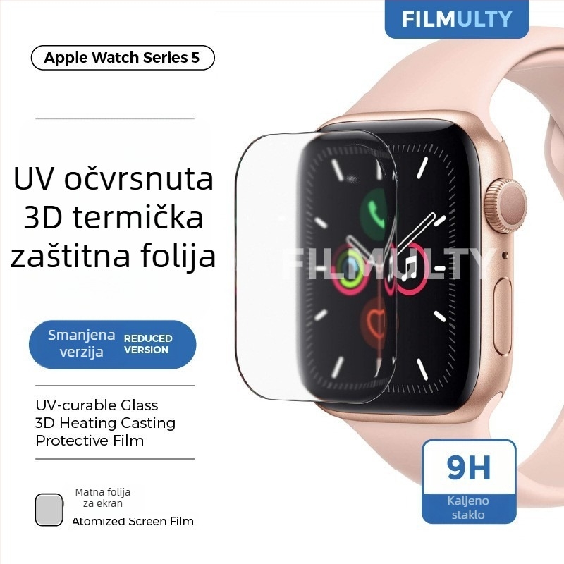Staklena zaštita zaslona za Apple Watch S10, zakrivljena površina, prednje staklo, HD, prašini otporna, otpornost na padove
