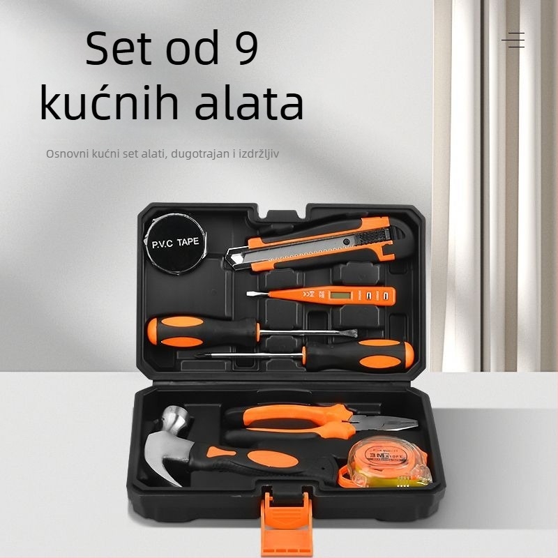 9-djelni set alata za kućnu i automobilsku upotrebu – karbonska čelika, za popravke kod kuće i na vozilu