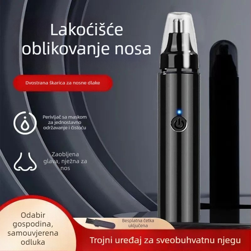 Električni trimer za nosne dlačice, plastično kućište, napajanje iz mreže, nije perivo, bez baterije