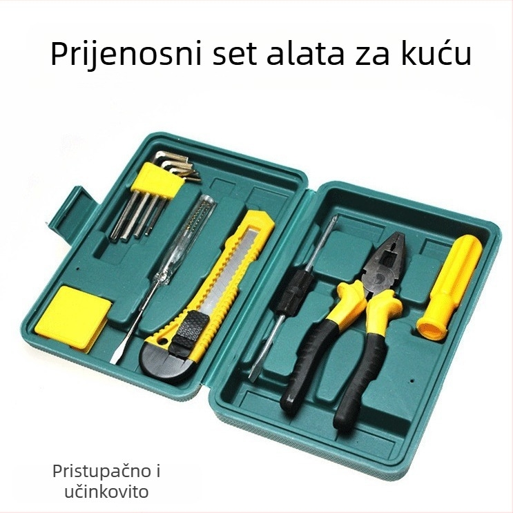 Kućni set alata – 11- ili 12-dijelni set od legiranog čelika sa čekićem, kliještima, odvijačima i ključevima – 0,5 kg