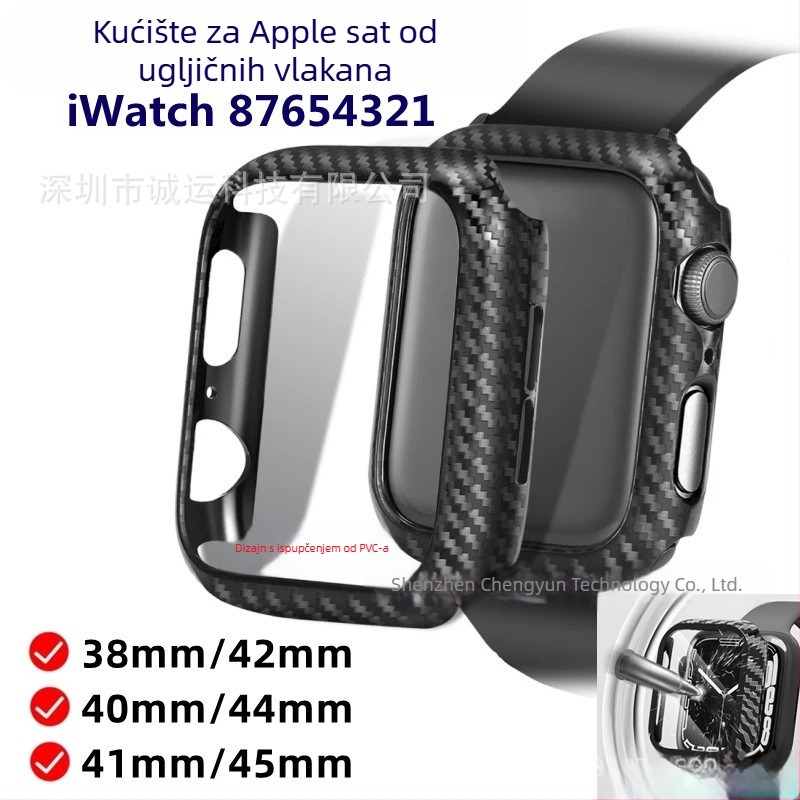 Zaštitna maska za Apple Watch – PC + kaljeno staklo s integriranim zaštitnikom zaslona