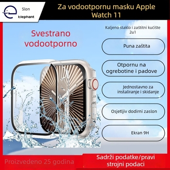 Zaštitna maska za Apple Watch Series 11 – vodootporna, integrirana zaštitna folija, PC+staklo, 9H