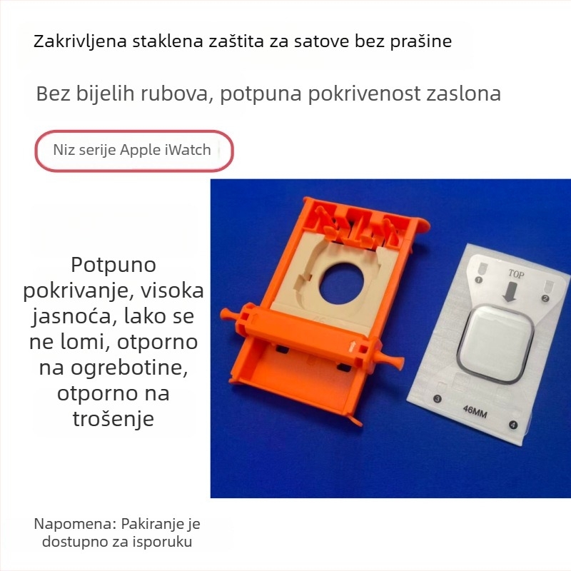 Zakrivljeni zaštitni kaljeno staklo za Apple Watch — potpuno ljepilo, HD jasnoća, otpornost na prašinu, otisci prstiju otporan, otporan na padove