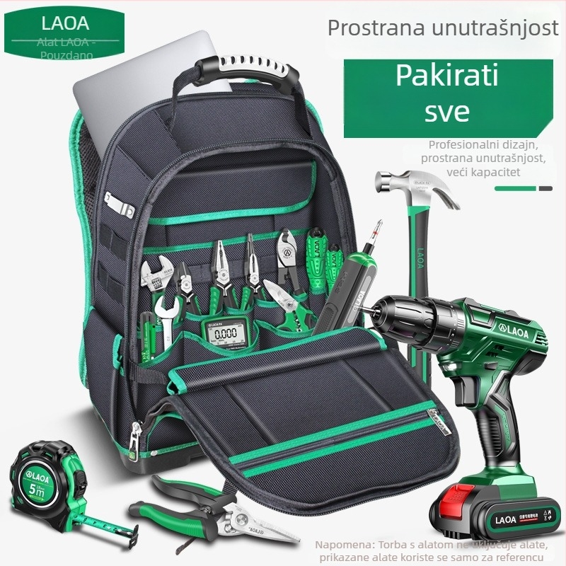 Toolbag na kotačićima od Oxford platna i kanvasa, s dvostrukim naramenicama, za električara i održavanje, model LA210901