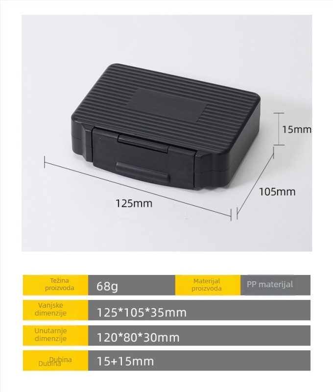 PP plastična kutija za alate, prenosna, zatvorena, otporna na udarce, za skladištenje alata i instrumenata