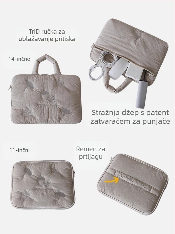 Vezeni torba za prijenosno računalo za žene – Materijal: poliester; Funkcije: prozračna, ultra lagana; Podstava: poliester; Uzorak: krajina