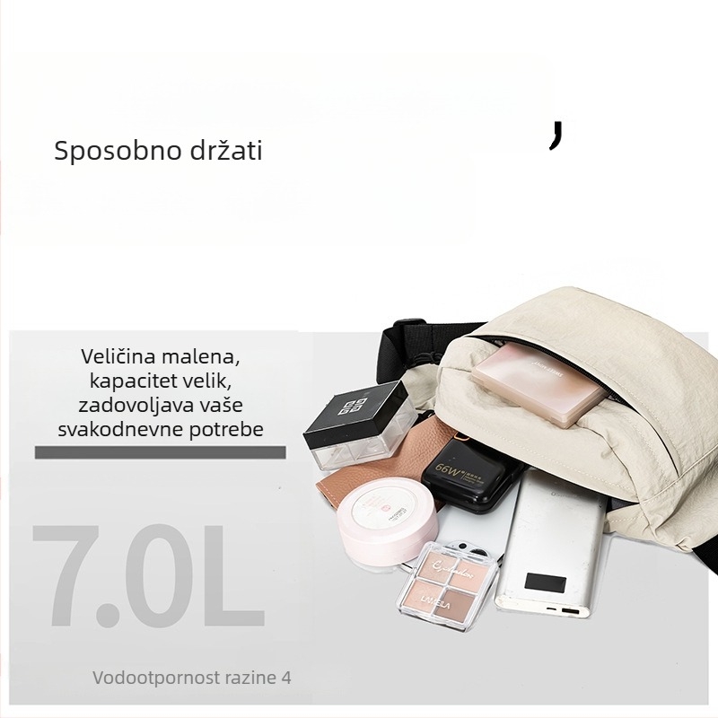 Muška prsna torbica, najlon, otporna na habanje, jesen 2025, za slobodno vrijeme putovanja