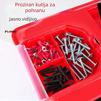 Plastična kutija za alate, prijenosna, velike kapacitete, za elektrikare i auto alate