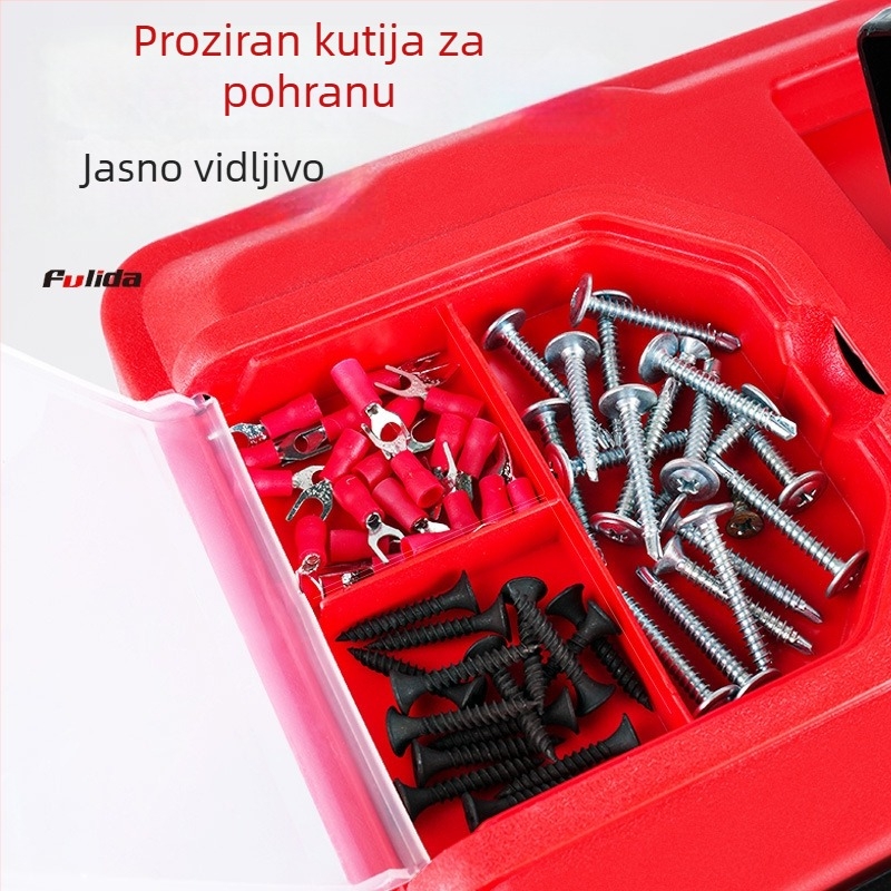 Plastična kutija za alate, prijenosna, velike kapacitete, za elektrikare i auto alate