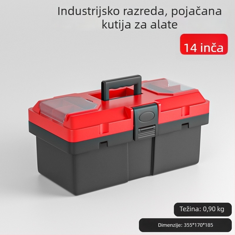 Plastična kutija za alate, prijenosna, velike kapacitete, za elektrikare i auto alate