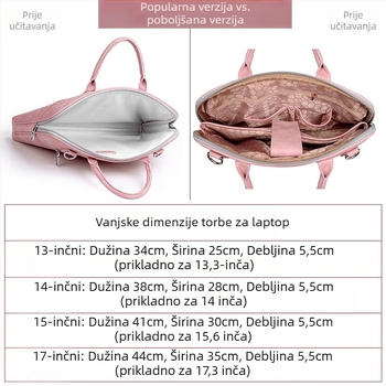 PU kožna torba preko ramena za prijenosno računalo - vodootporna, otporna na habanje, otporna na udarce, dizajn za olakšanje tereta, gradski minimalistički stil