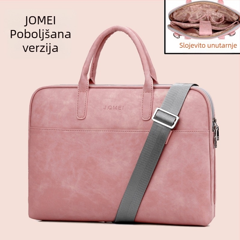 PU kožna torba preko ramena za prijenosno računalo - vodootporna, otporna na habanje, otporna na udarce, dizajn za olakšanje tereta, gradski minimalistički stil